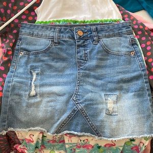 Justice denim skirt with shorts built in